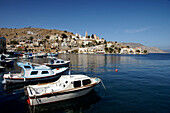 Harbour of Symi Town on Island of Symi, Dodecanese Islands, Greece