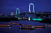 Night View of Tokyo Bay Rainbow Bridge Tokyo, Japan
