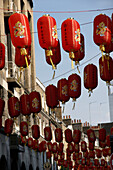 Red Lanterns in Chinatown, London, England, UK
