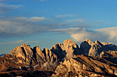 Rock summits of the Geisler range, Dolomites, UNESCO World Heritage Site Dolomites, South Tyrol, Italy, Europe