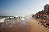 People enjoy a Sunday afternoon on Boa Viagem beach, Recife, Pernambuco, Brazil, South America