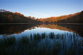 Mosenmaar, Bergkratersee auf dem Mosenberg, bei Bettenfeld, Nähe Daun, Eifel, Rheinland-Pfalz, Deutschland, Europa