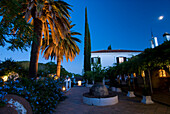 Courtyard of La Trasiera at dusk, Cazalla de la Sierra, Andalucia, Spain