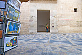 Postcards for sale outside Picasso Museum in Malaga, Andalucia, Spain