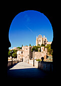 Church of San Juan de los Reyes viewed along Puente de San Martin, Toledo, Spain, Toledo, Spain
