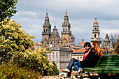 Santiago de Compostela's cathedral as seen from Alameda, Galicia, Spain © Dosfotos / Axiom