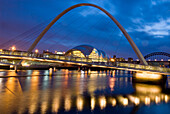 Winking Bridge and Sage Centre over the Tyne, Newcastle, England