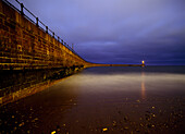 Roker pier before dawn, Sunderland, Tyne & Wear, England, UK