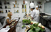 Tourist With Cooks Metropole Hotel Cookery School, Hanoi Vietnam