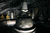 Buddha statues and stupa at rock caves of Dambulla, cultural triangle, Sri Lanka, UNESCO world heritage