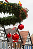 Weihnachtskranz, Weihnachtsmarkt, Kandel, Rheinland-Pfalz, Deutschland