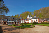 Schloß Dagstuhl castle in spring, Wadern-Dagstuhl, Hochwald, Loestertal, Saarland, Germany, Europe
