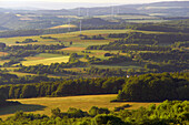 View from Hoecherberg tower onto landscape direction Lautenbach and Breitenbach, Saarland, Germany, Europe