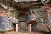 Mithras grotto with Heidenkapelle at the Halberg, Saarbruecken, Saarland, Germany, Europe