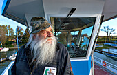 Ferryman of Herrenchiemsee, lake Chiemsee, Chiemgau, Upper Bavaria, Germany