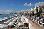 Blick auf die Promenade des Anglais, Nizza, Côte d'Azur, Süd Frankreich, Europa