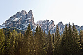 Mountain landscape near Lake Pragser Wildsee, Dolomites, Südtirol, Italien
