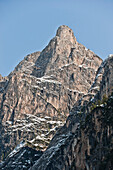 Mountain landschaft, lake Pragser Wildsee, Dolomites, South Tyrol, Italy