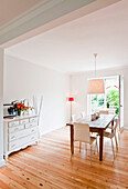 Dining room with dining table, House furnished in country style, Hamburg, Germany