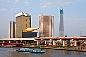 Tokyo City-Asakusa District-Asahi Beer Bldg -Sumida River