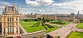 France-August 2010 Paris City Tuellieries Gardens Louvre Museum.