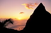 Saint Lucia, West Indies, Ladera Resort, view of Large Piton, from Dashene Restaurant