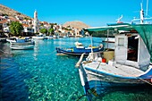 Chalki town, Halki, Dodecanese, Greek Islands, Greece, Europe
