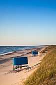 Lithuania, Western Lithuania, Curonian Spit, Pervalka, beach on the Baltic Sea, sunset