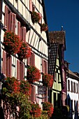 France, Haut-Rhin, Alsace Region, Alasatian Wine Route, Kaysersberg, town detail