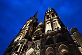 France, Puy-de-Dome Department, Auvergne Region, Clermont-Ferrand, Cathedrale-Notre-Dame, exterior, evening