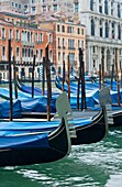 Gondolas on the Grand Canal, Venice, Capital of the region of Veneto, Italy, Adriatic Sea, Mediterranean Sea