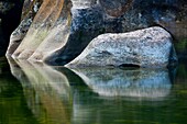 Limestone reflections, Fox River, Paparoa National Park, West Coast, New Zealand