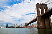 Two Bridges Leading to New York, New York, NY, USA