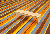 Wooden Bench on a Striped Floor, Estonia
