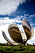 Giant metal water lily flower opens and closes each day at sunset/sunrise, Buenos aires, Argentina