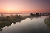 Narew river near Lomza  Sunrise  Poland  Autumn