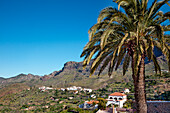 Tejeda at the foot of Roque Bentayga, Gran Canaria, Canary Islands, Spain