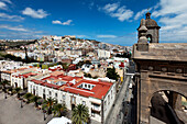 View from the steeple of the cathedral Santa Ana onto the old town, Vegueta, Las Palmas, Gran Canaria, Canary Islands, Spain, Europe
