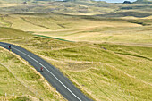 Cyclists near Skaftafell National Park, Iceland, Scandinavia, Europe