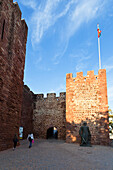 Detail of the castle of Silves, Algarve, Portugal, Europe