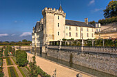 Château Villandry im Sonnenlicht, Villandry, Indre-et-Loire, Frankreich, Europa