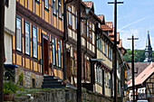 Half timbered houses, Old town, Blankenburg, Harz, Saxony-Anhalt, Germany