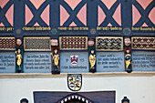 Details of the half timbered guild hall, Wernigerode, Harz, Saxony-Anhalt, Germany
