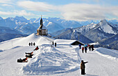 On the Wallberg, winter in Bavaria, Mangfall Range, Bavarian Pre-Alps, Upper Bavaria, Bavaria, Germany