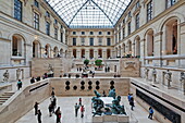 People inside of the Louvre, Paris, France, Europe