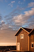 Boat house at sunrise, Bohuslän, Sweden