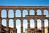Roman Aqueduct. Segovia, Castile-Leon, Spain.