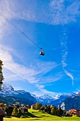 The Mannlichen cablecar in the Swiss Alps, Wengen, Canton Bern, Switzerland