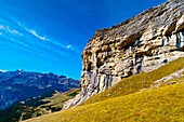 Hiking in the Swiss Alps from Eigergletscher down to Wengernalp, Kleine Scheidegg, Canton Bern, Switzerland