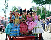 children, costume, Europe, european, fair, flamenco. Children, Costume, Dresses, Europe, European, Fair, Flamenco, Girls, Holiday, Landmark, People, Ride, Riding, Seville, Seville f